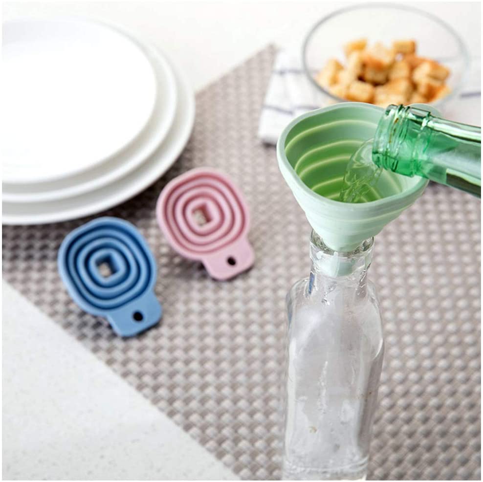 0828 Flexible Silicone Foldable Kitchen Funnel for Liquid/Powder Transfer Hopper Food (Small) - DeoDap