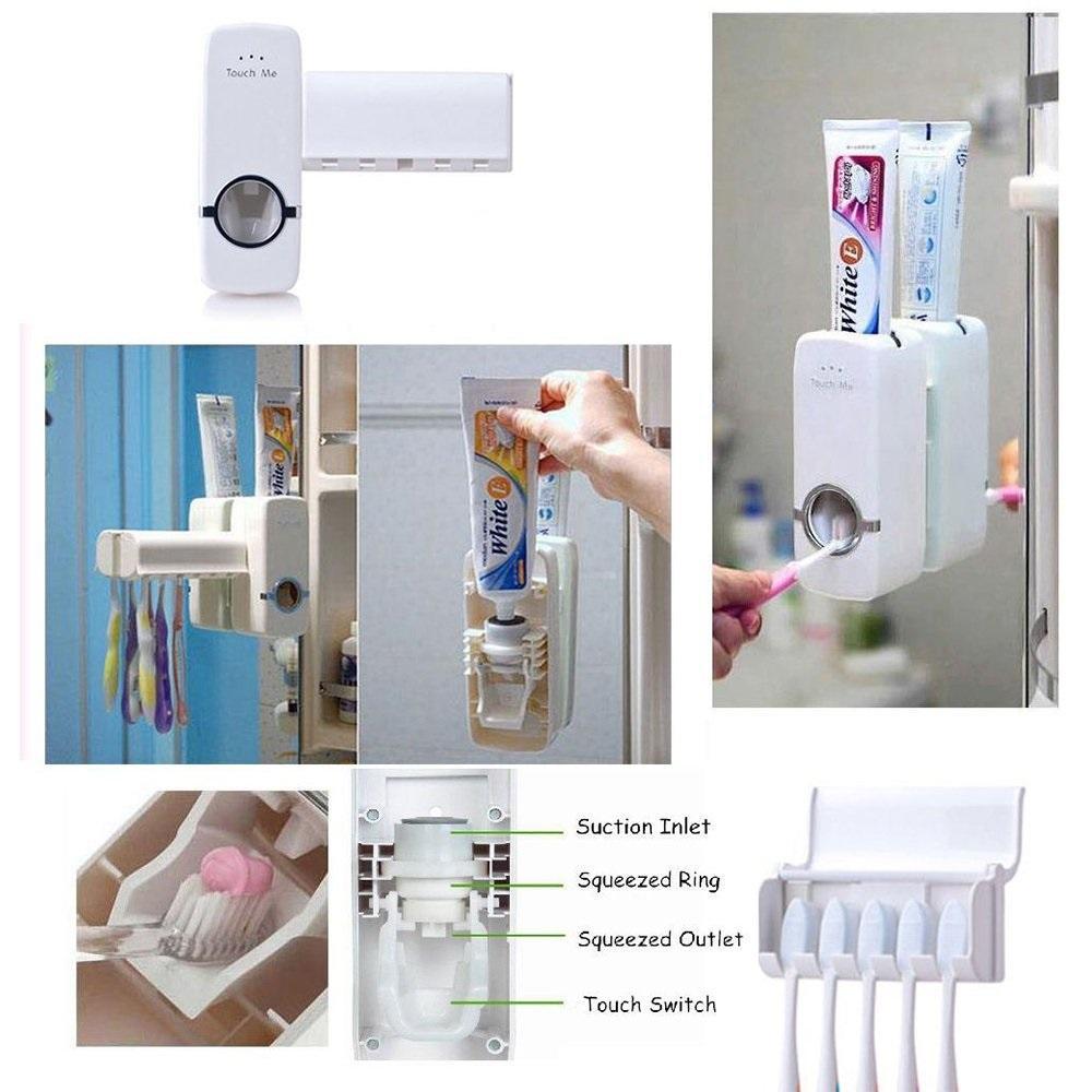 0174 Toothpaste Dispenser & Tooth Brush Holder - DeoDap