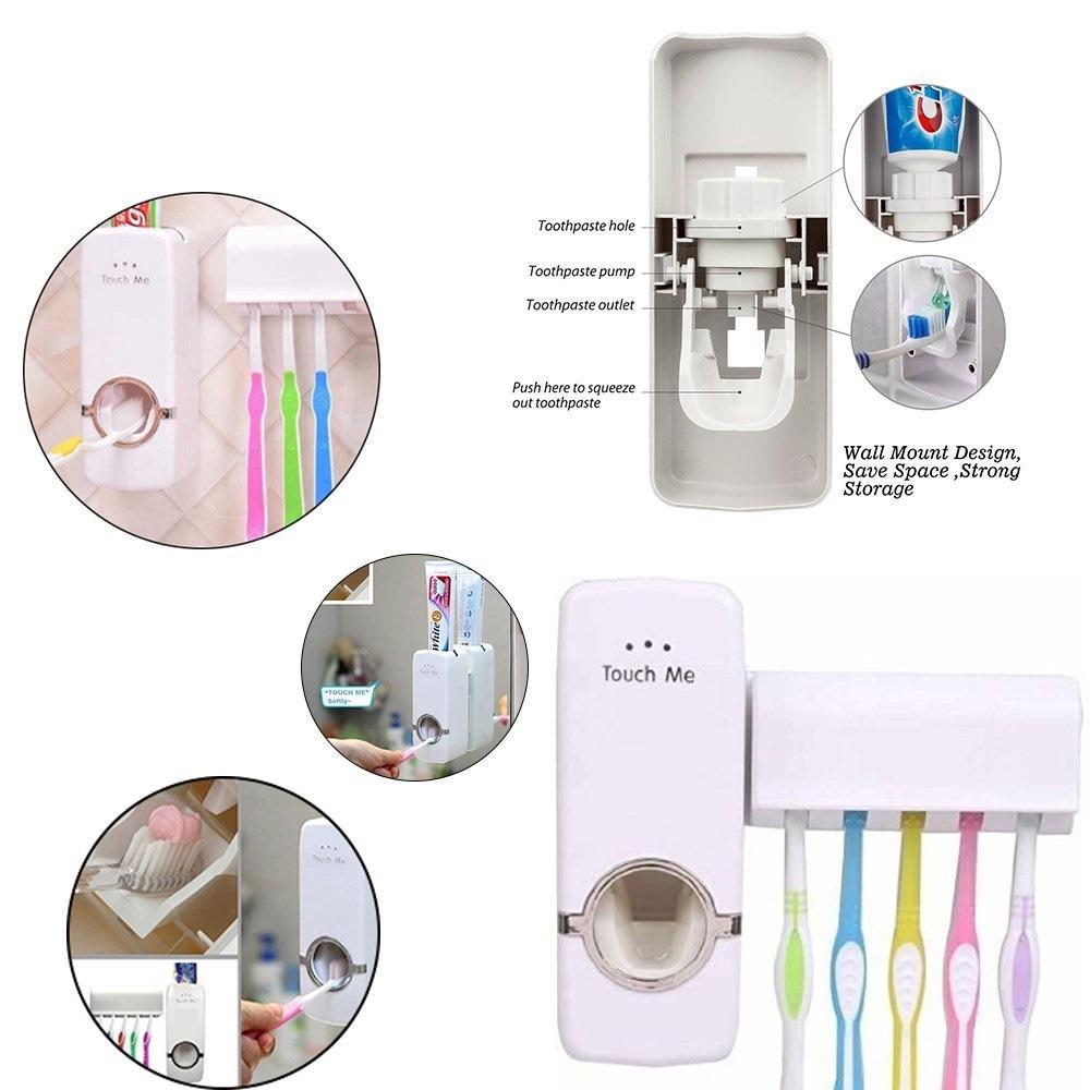 0174 Toothpaste Dispenser & Tooth Brush Holder - DeoDap