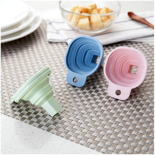0828 Flexible Silicone Foldable Kitchen Funnel for Liquid/Powder Transfer Hopper Food (Small) - DeoDap