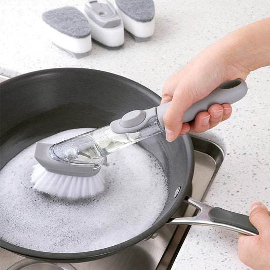 1271 Automatic Liquid Dispenser Dish Clean Brush Scrubber - DeoDap